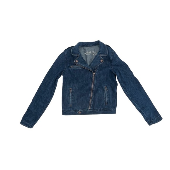 GAP 1969 Front Zip Front Zipper Pockets Jean Jacket Size Small Tall Women's - Picture 1 of 6